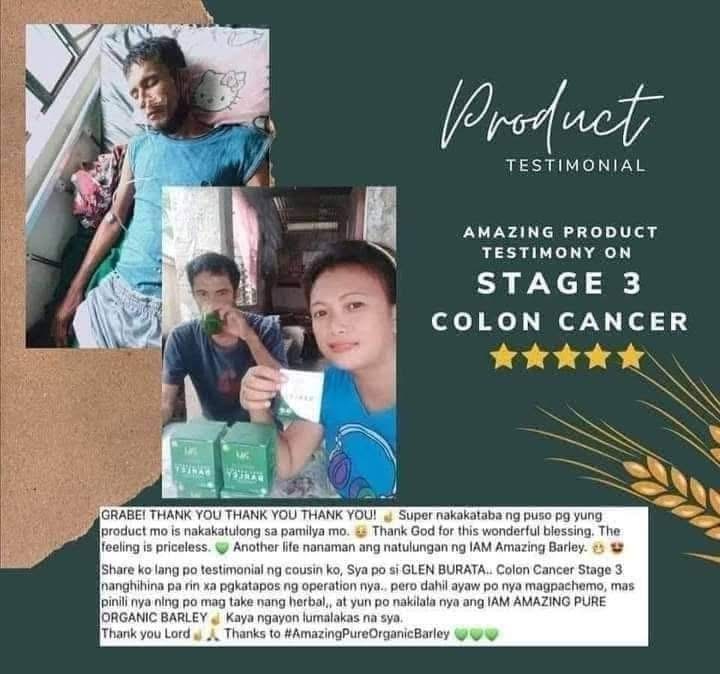 Amazing Pure Organic Barley testimonial on Colon Concerns
