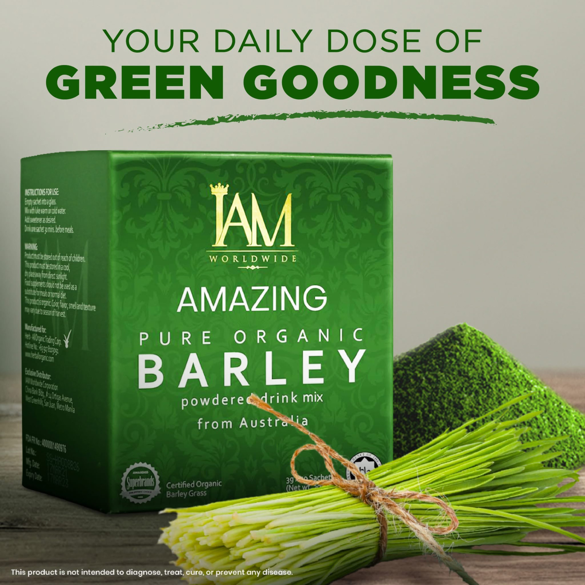 Your daily dose of green goodness - Amazing Pure Organic Barley box