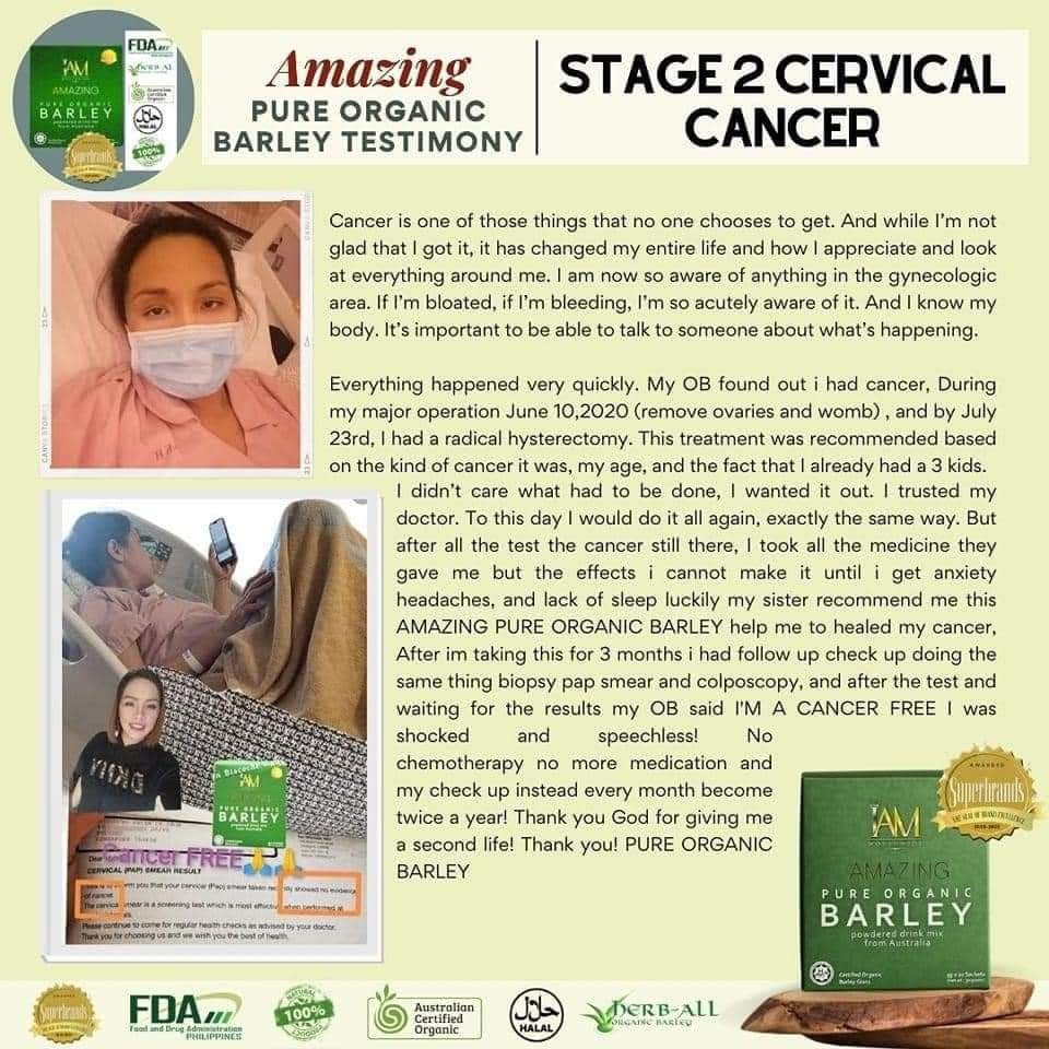 Amazing Pure Organic Barley testimonial on Cervical Health Journey