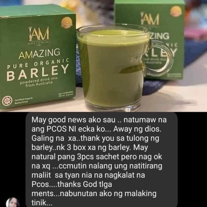 Amazing Pure Organic Barley testimonial on PCOS Update