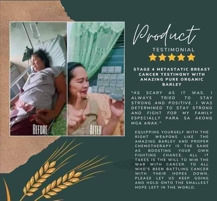Amazing Pure Organic Barley testimonial on Breast Health Journey